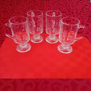 Vintage Princess House Heritage Pattern Crystal Mugs | EUC | Set Of 4